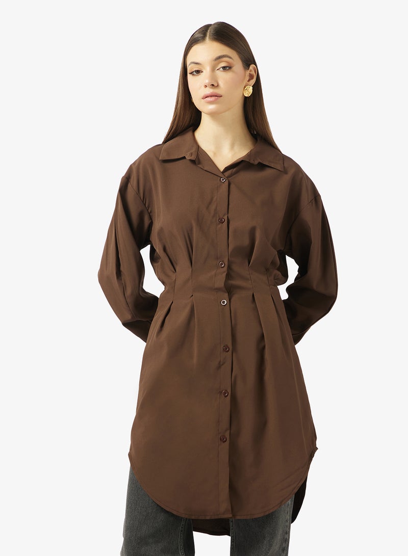 ELLA Longline Button Down Shirt - Image 1